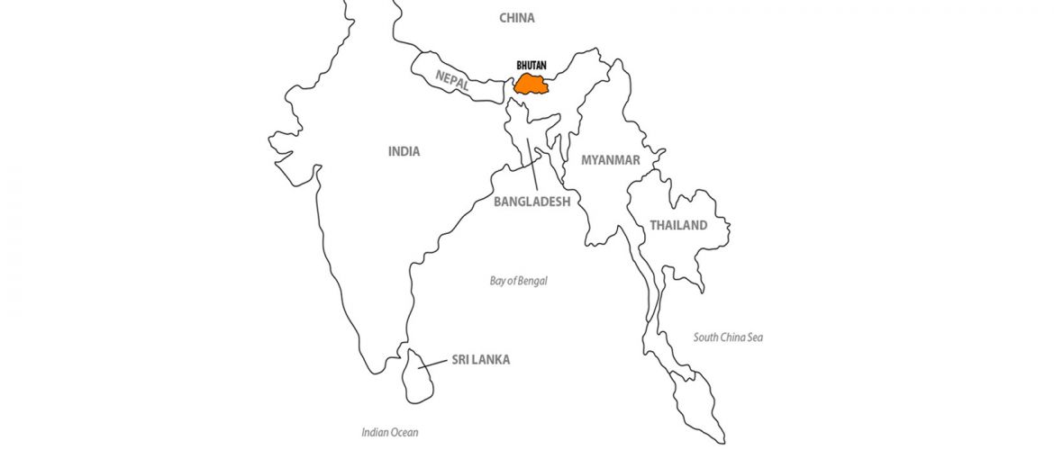 Where is Bhutan located map